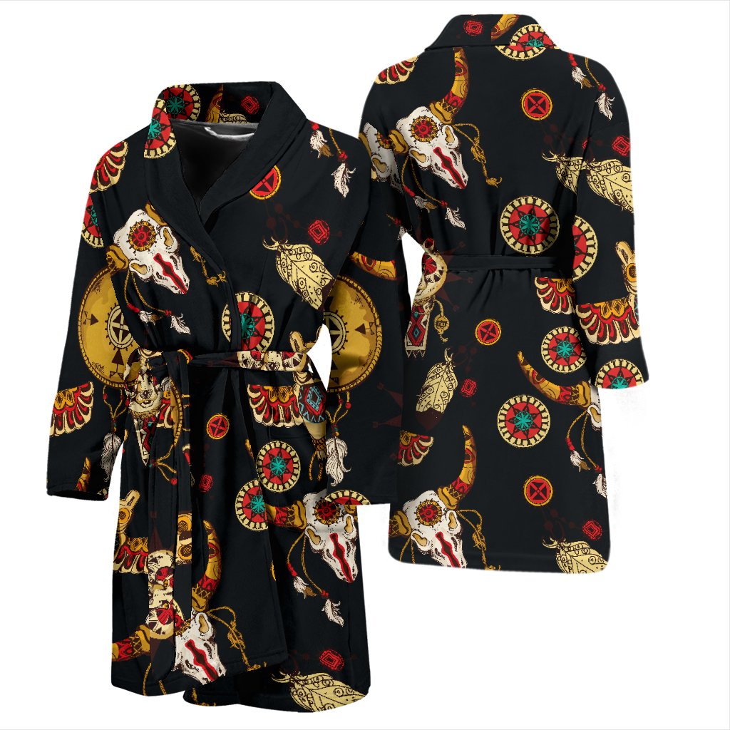 Native American Symbol Pattern Men Bath Robe