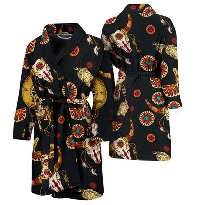 Native American Symbol Pattern Men Bath Robe