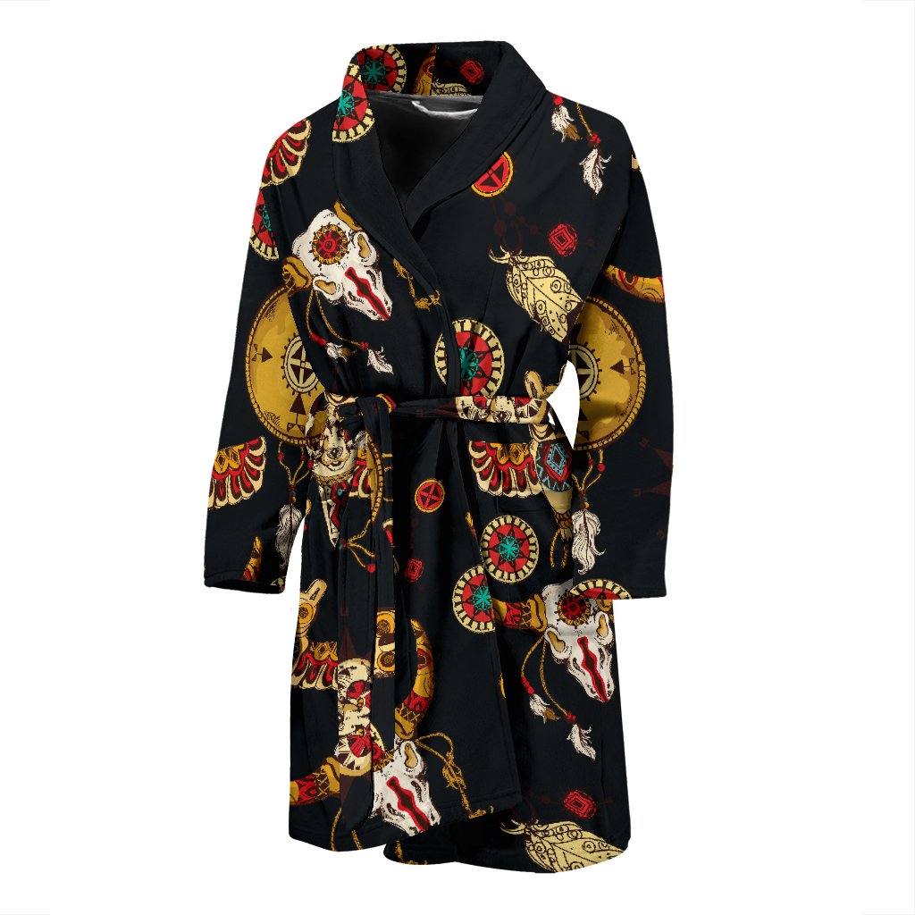 Native American Symbol Pattern Men Bath Robe