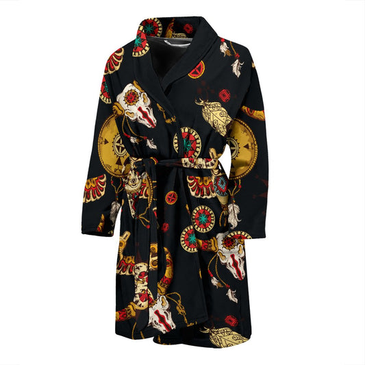 Native American Symbol Pattern Men Bath Robe
