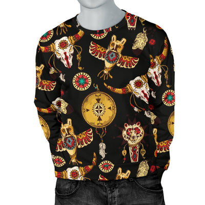 Native American Symbol Pattern Men Crewneck Sweatshirt