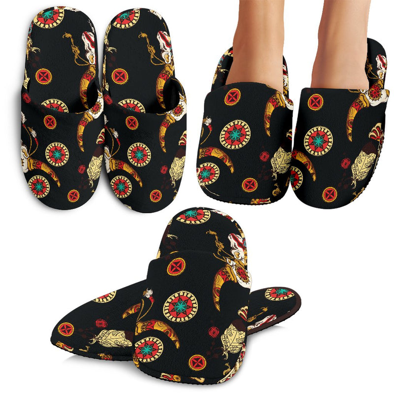 Native American Symbol Pattern Slippers