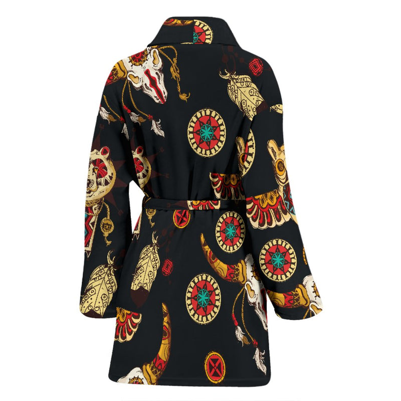 Native American Symbol Pattern Women Bath Robe