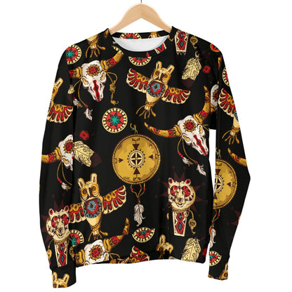 Native American Symbol Pattern Women Crewneck Sweatshirt