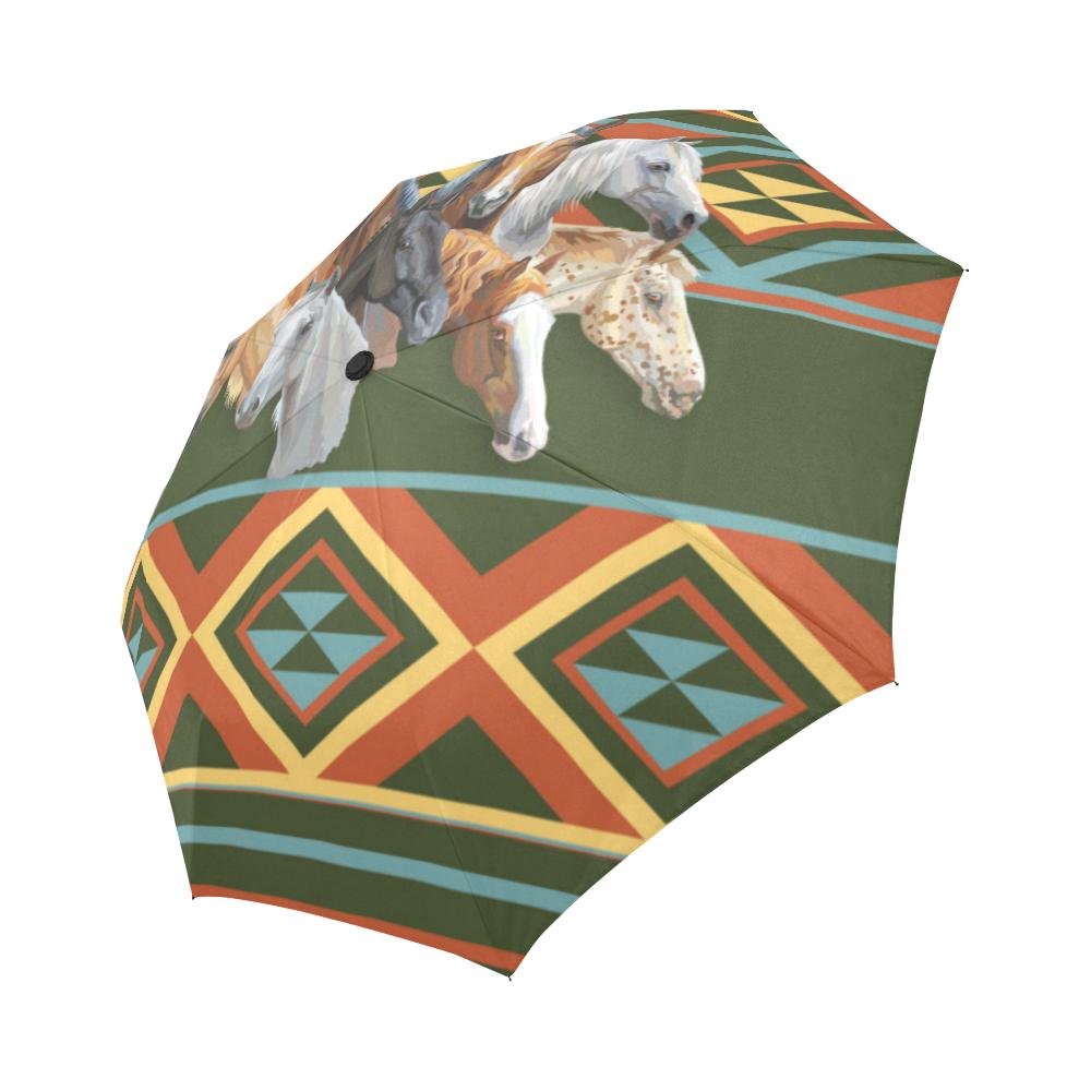 Native Horse Automatic Foldable Umbrella