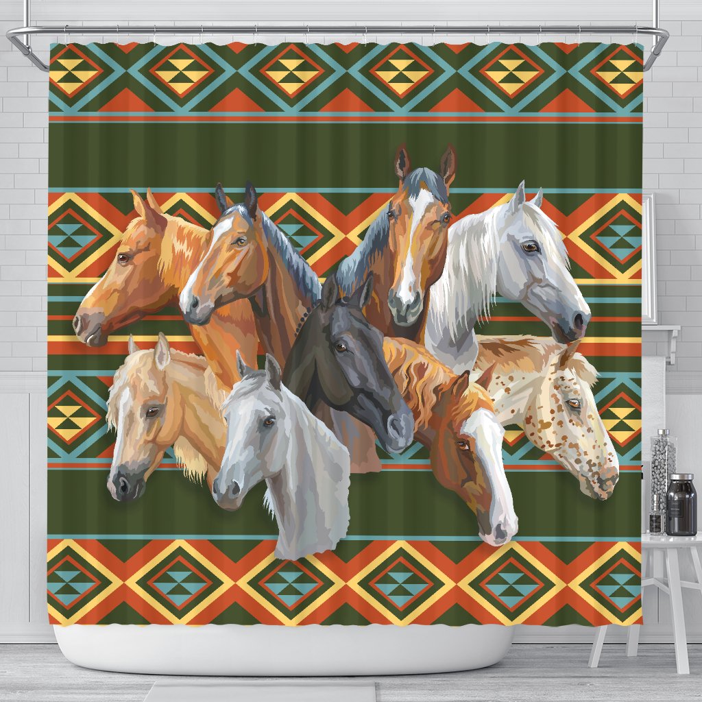 Native Horse Shower Curtain