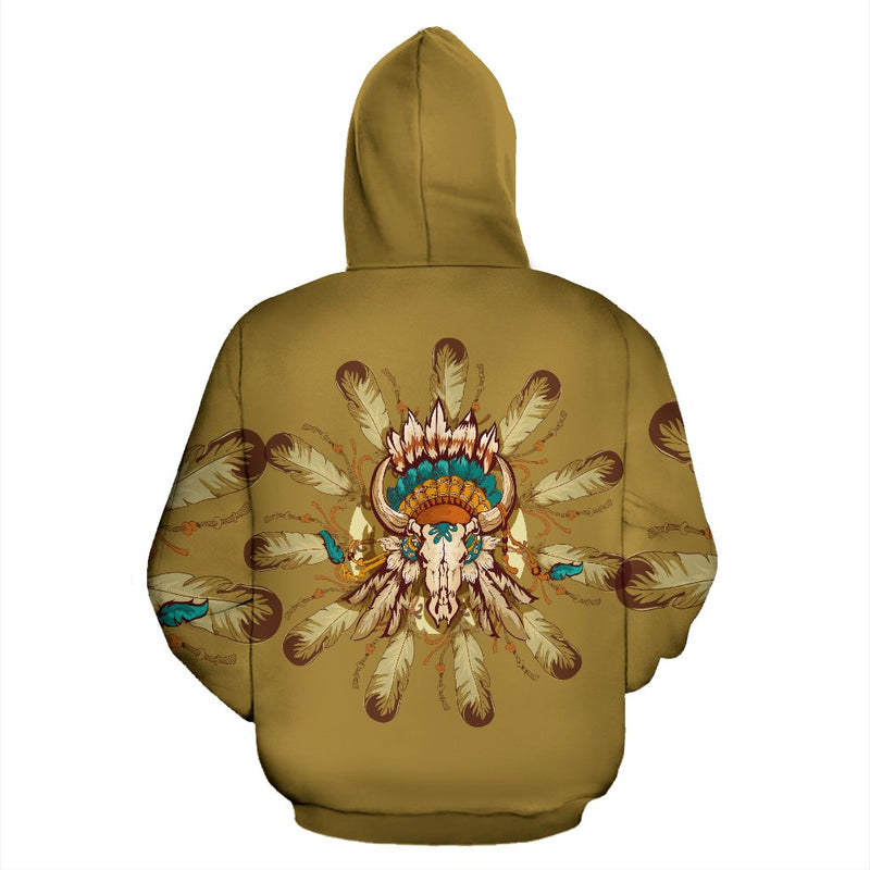 Native Indian Buffalo head All Over Print Hoodie