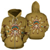 Native Indian Buffalo head All Over Zip Up Hoodie