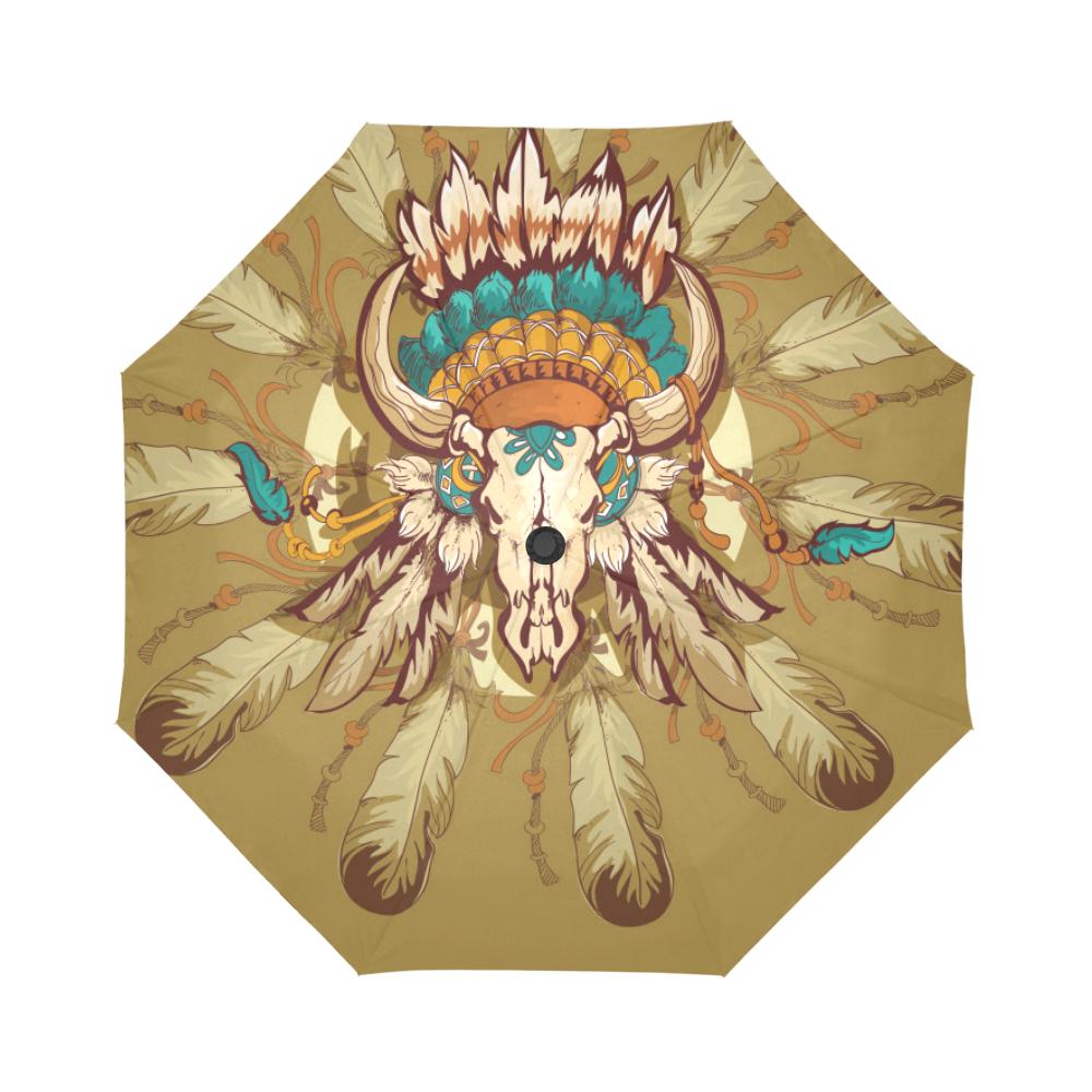 Native Indian Buffalo head Automatic Foldable Umbrella
