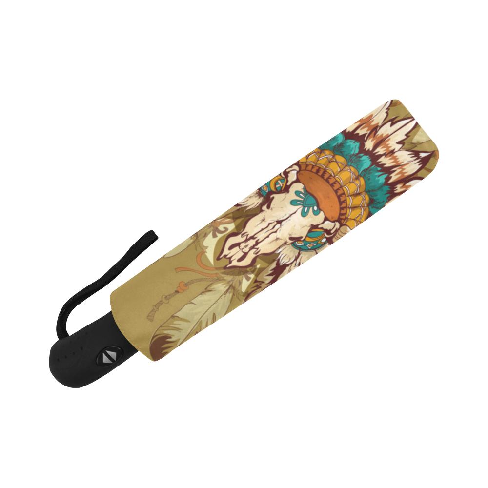 Native Indian Buffalo head Automatic Foldable Umbrella