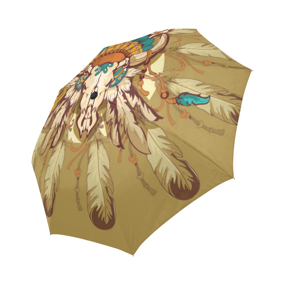 Native Indian Buffalo head Automatic Foldable Umbrella