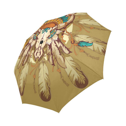 Native Indian Buffalo head Automatic Foldable Umbrella