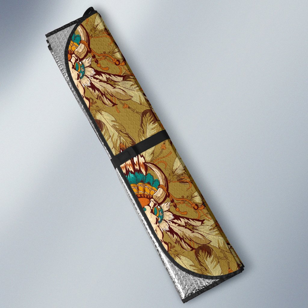Native Indian Buffalo Head Car Sun Shade-JorJune