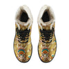 Native Indian Buffalo head Faux Fur Leather Boots