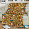 Native Indian Buffalo Head Fleece Blanket