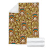 Native Indian Buffalo Head Fleece Blanket