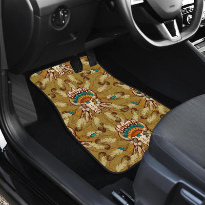 Native Indian Buffalo head Front and Back Car Floor Mats