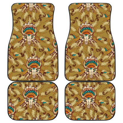Native Indian Buffalo head Front and Back Car Floor Mats