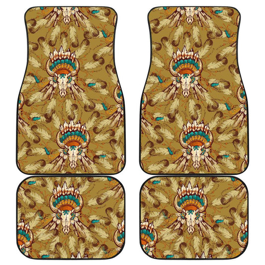 Native Indian Buffalo head Front and Back Car Floor Mats