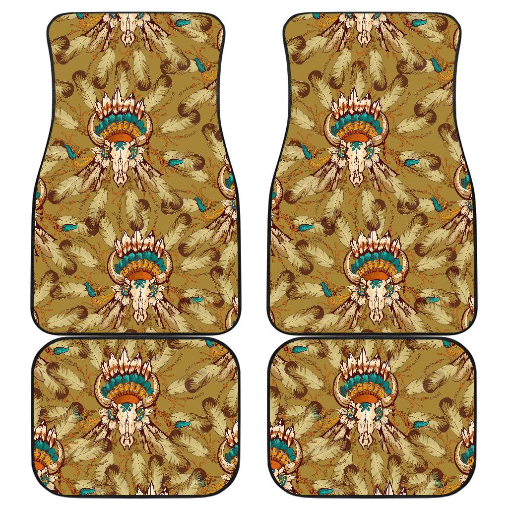 Native Indian Buffalo head Front and Back Car Floor Mats