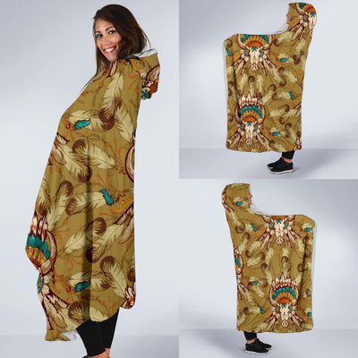 Native Indian Buffalo head Hooded Blanket-JORJUNE.COM