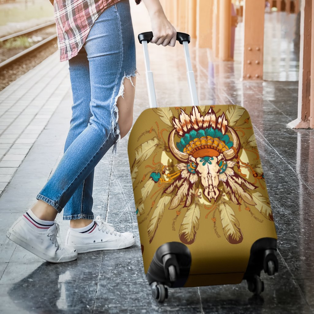 Native Indian Buffalo head Luggage Cover Protector