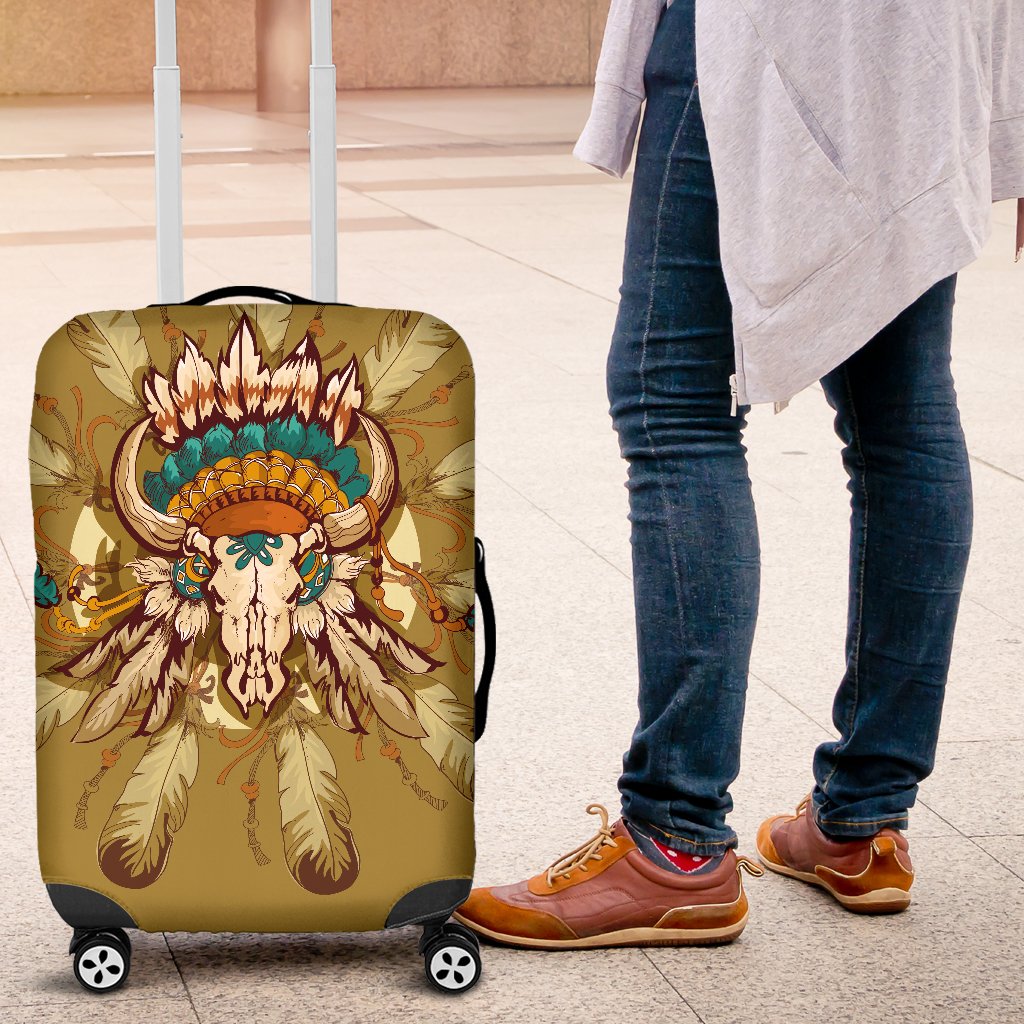 Native Indian Buffalo head Luggage Cover Protector