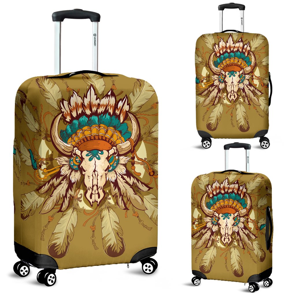 Native Indian Buffalo head Luggage Cover Protector