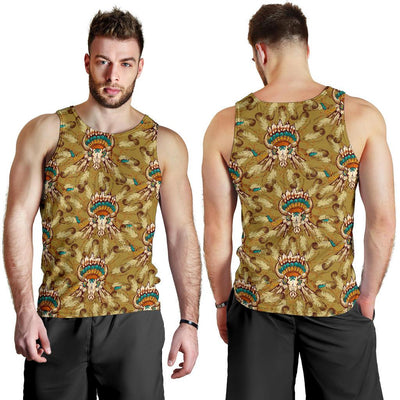 Native Indian Buffalo head Men Tank Top