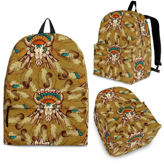 Native Indian Buffalo Head Premium Backpack