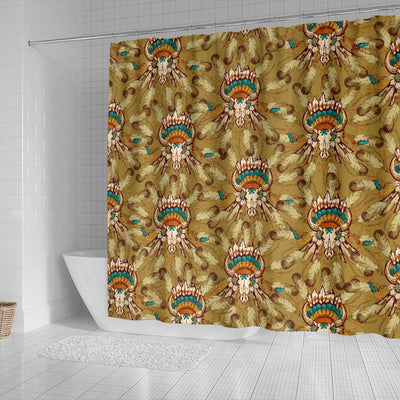 Native Indian Buffalo Head Shower Curtain