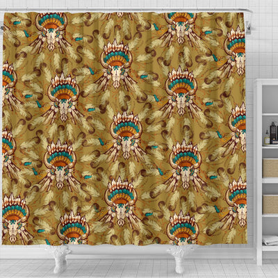 Native Indian Buffalo Head Shower Curtain