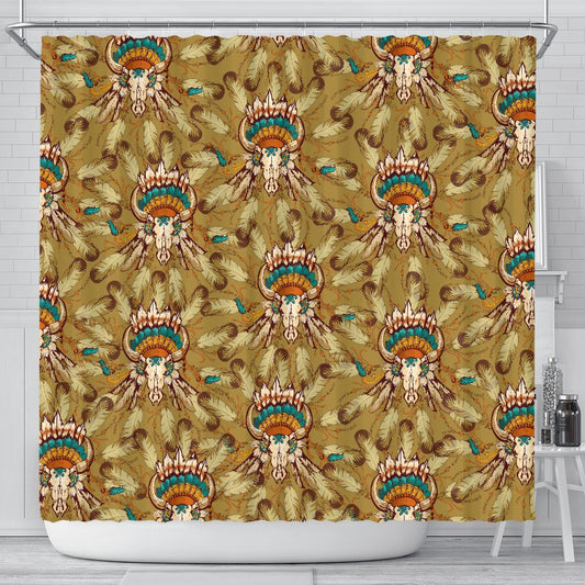 Native Indian Buffalo Head Shower Curtain