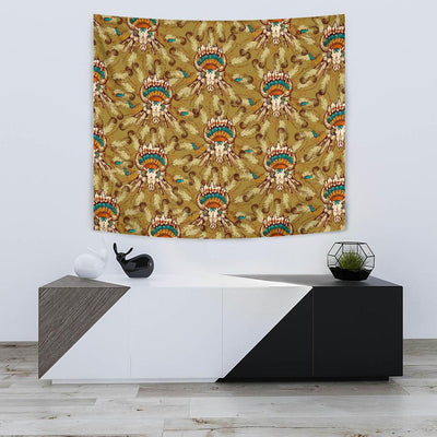 Native Indian Buffalo head Tapestry