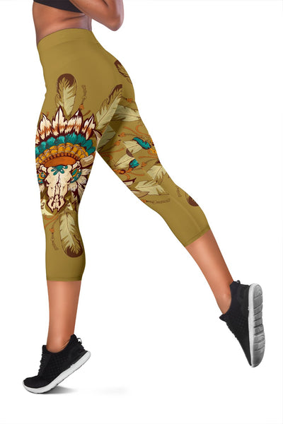 Native Indian Buffalo Head Women Capris