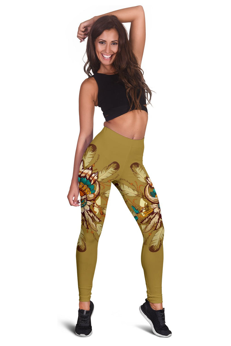 Native Indian Buffalo Head Women Leggings