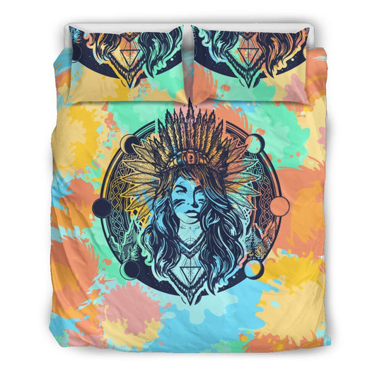 Native Indian Girl Duvet Cover Bedding Set