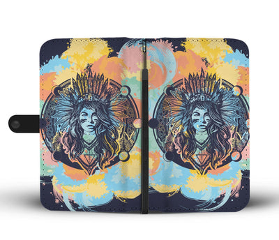 Native Indian Girl Wallet Phone Case