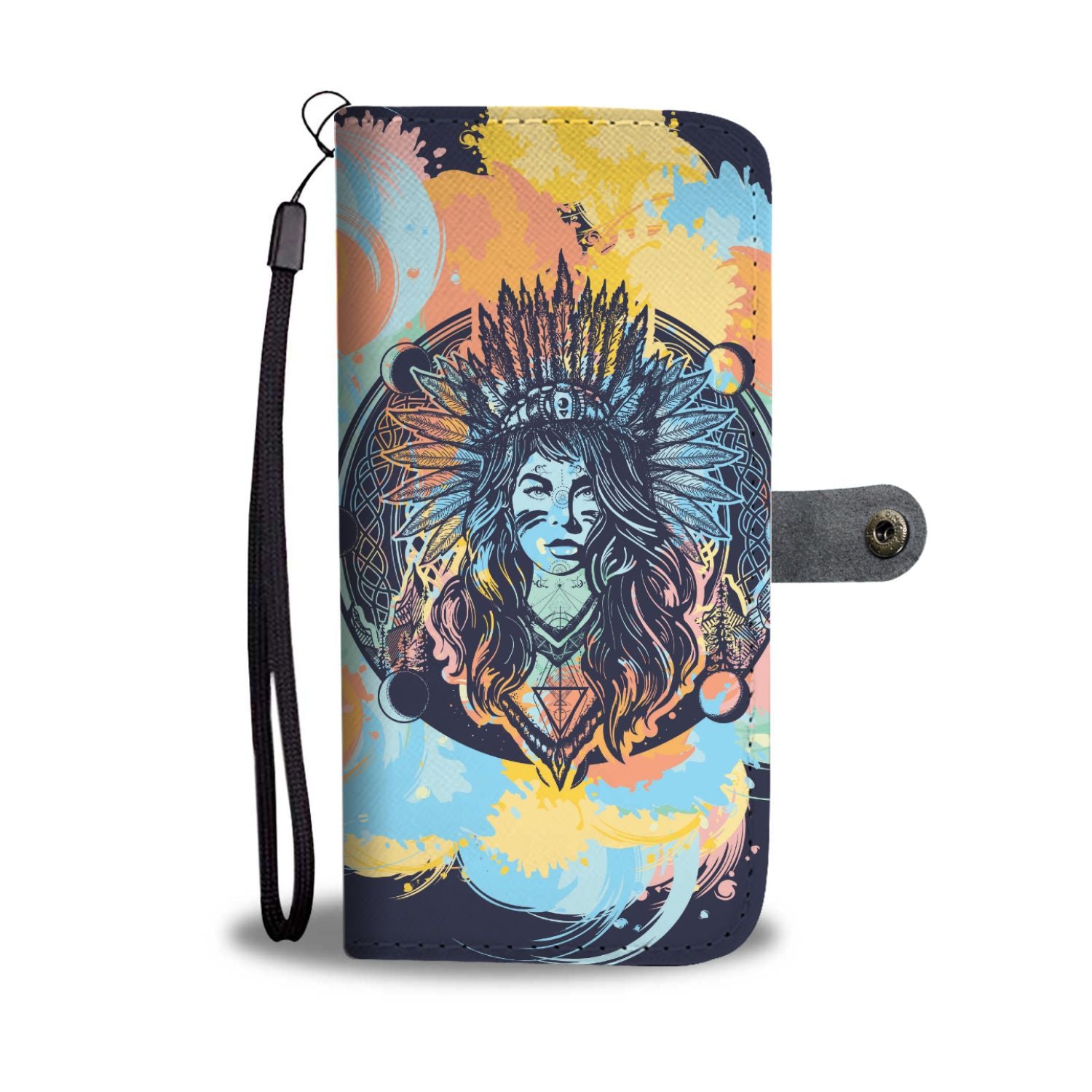 Native Indian Girl Wallet Phone Case