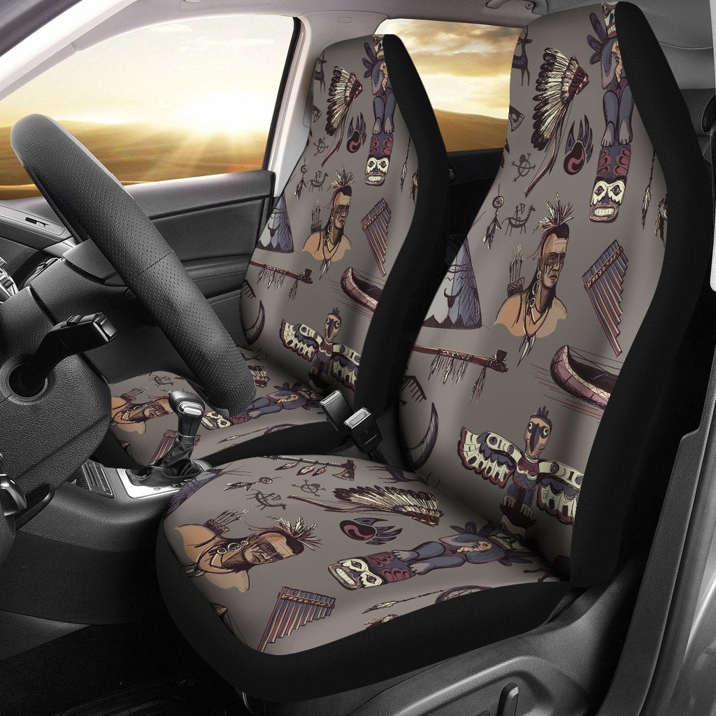 Native Indian life Design Print Universal Fit Car Seat Covers