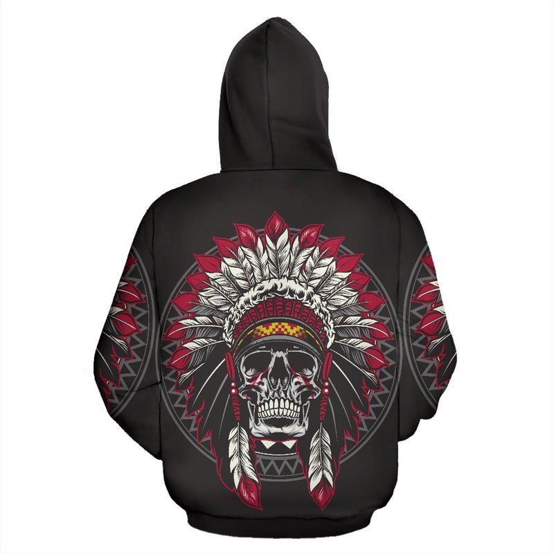 Native Indian Skull All Over Print Hoodie