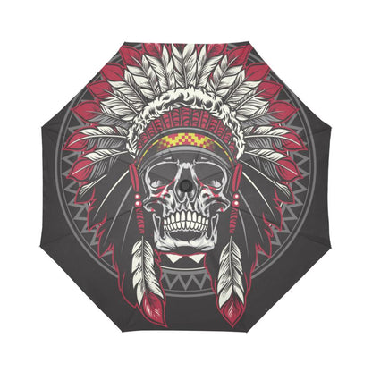 Native Indian Skull Automatic Foldable Umbrella