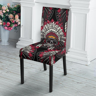 Native Indian Skull Dining Chair Slipcover-JORJUNE.COM