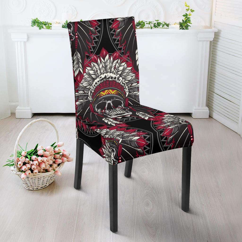 Native Indian Skull Dining Chair Slipcover-JORJUNE.COM