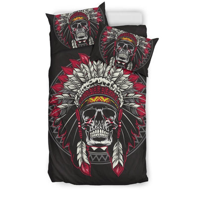 Native Indian Skull Duvet Cover Bedding Set