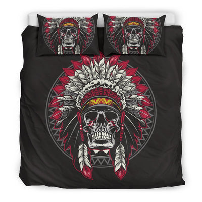 Native Indian Skull Duvet Cover Bedding Set