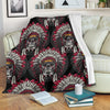 Native Indian Skull Fleece Blanket