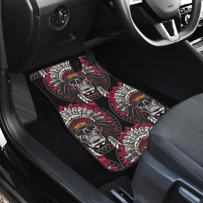 Native Indian Skull Front and Back Car Floor Mats