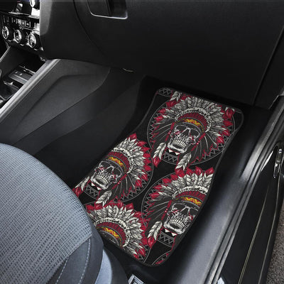 Native Indian Skull Front and Back Car Floor Mats