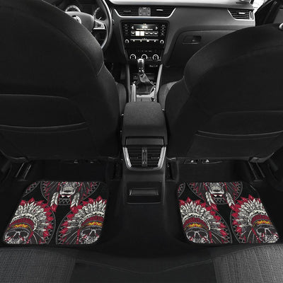 Native Indian Skull Front and Back Car Floor Mats